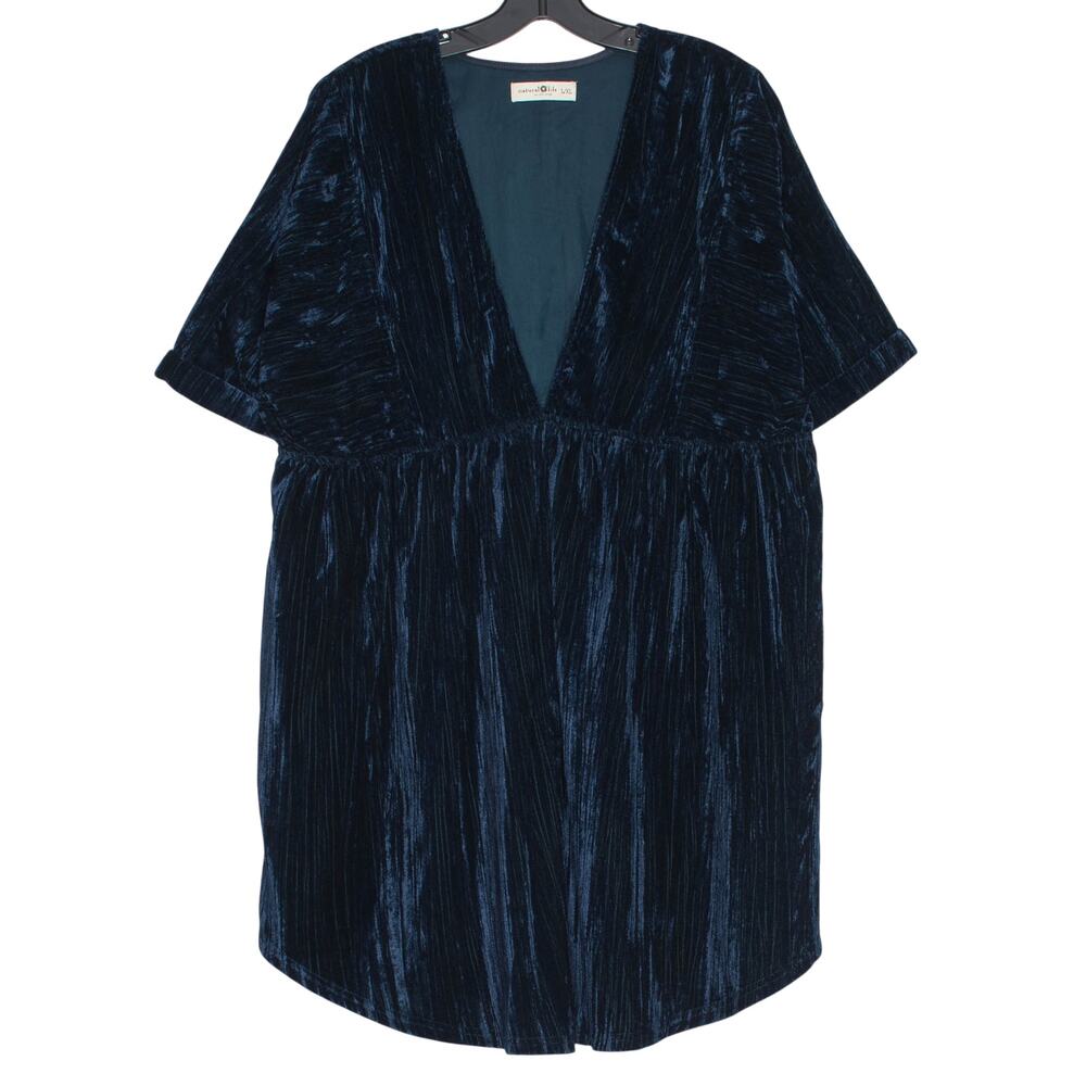 Natural Life Tunic Dress Mini Velvet Dolman Sleeve Boho Festival Indie Size L/XL